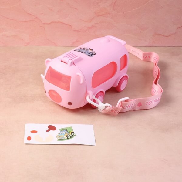 Kids Water Bottle – 500ml Cute Bus-Shaped Cartoon Design