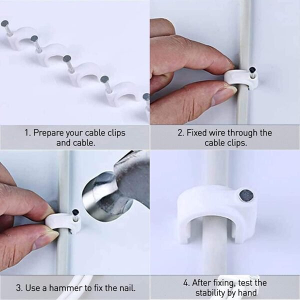 Premium 6mm Cable Management Nail Clips – Easy Wire Organization