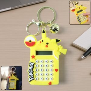 Calculator Keychain – Cute Yellow Cartoon Mini Digital Calculator