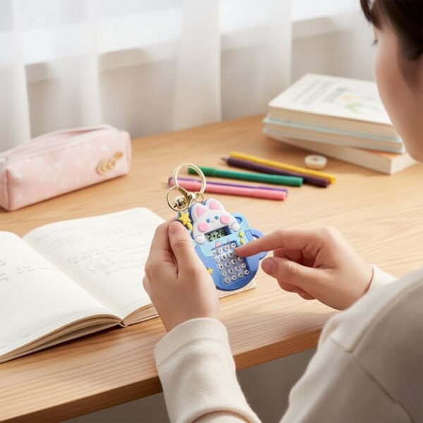 Bunny Calculator Keychain – Portable Mini Digital Calculator