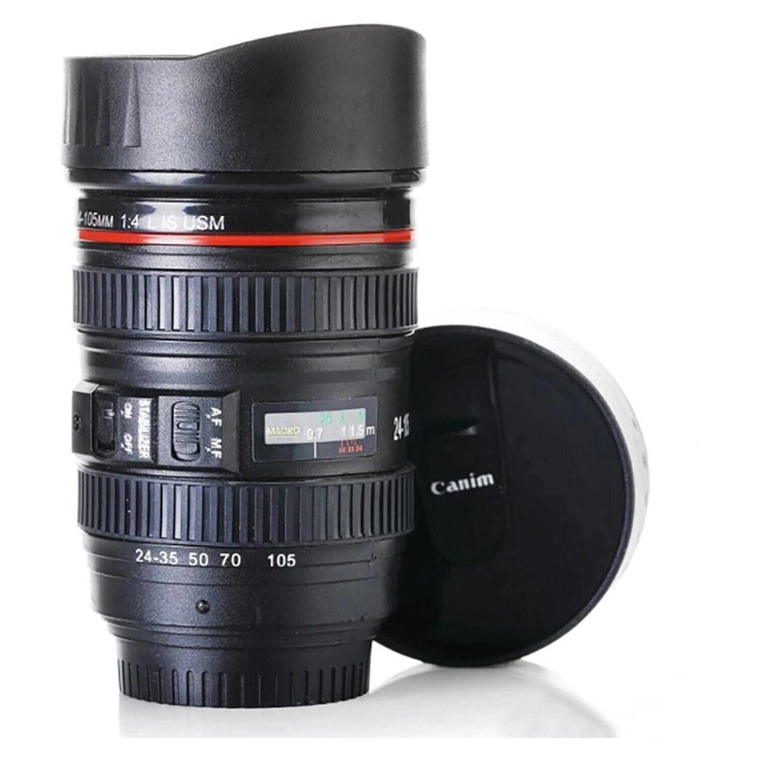 Camera Lens Coffee Mug – 350ml Travel Flask for Photographers