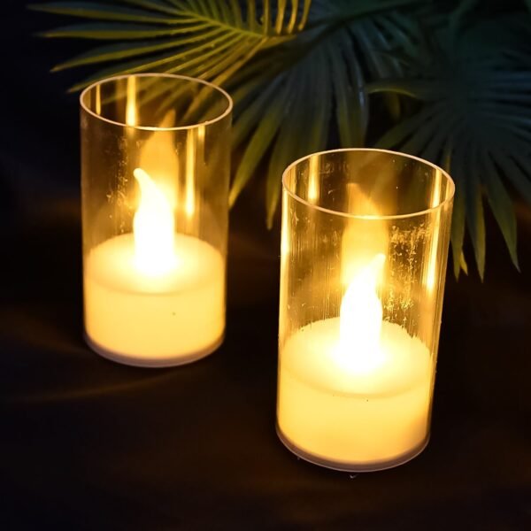 LED Flameless Candles – Set of 24 with Transparent Covers for Safe Home Ambience