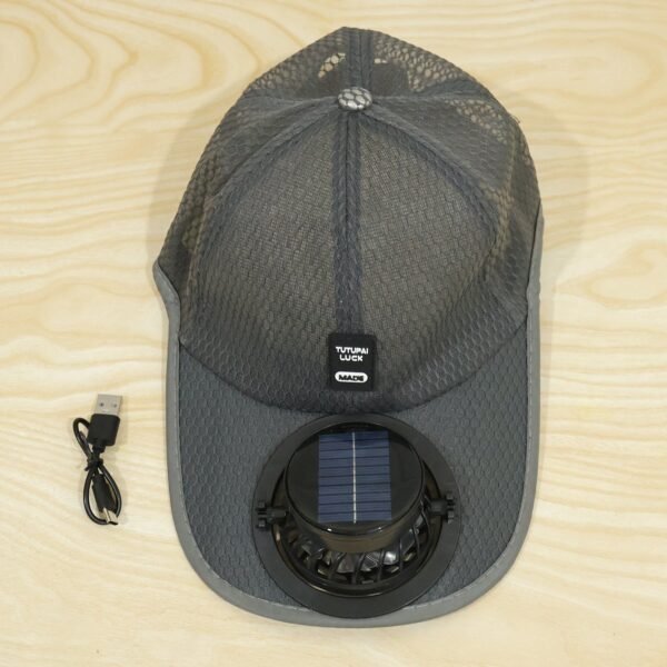 Solar Powered Cooling Fan Cap Rechargeable Baseball Sun Hat for Outdoor (1 Pc)