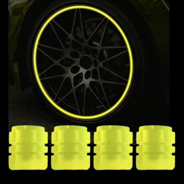 Luminous Tyre Valve Caps – Glow-in-Dark, Universal Fit | RaceVault