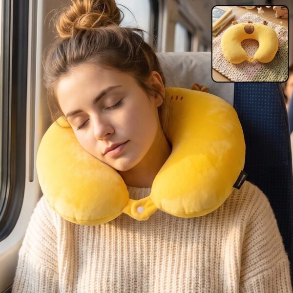 U-Shaped Travel Neck Pillow, Cute Capybara Soft Plush Pillow for Travel (1 Pc)