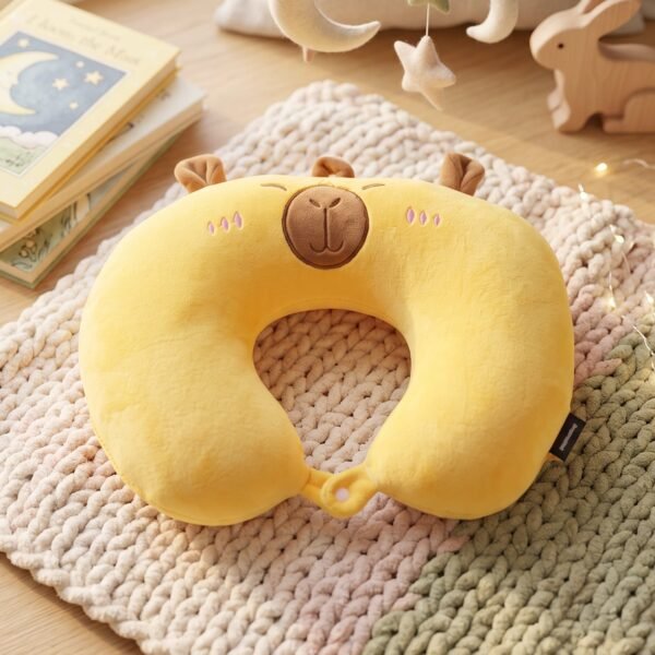 U-Shaped Travel Neck Pillow, Cute Capybara Soft Plush Pillow for Travel (1 Pc)