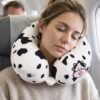 U-Shaped Travel Neck Pillow, Cute Cow Print Soft Plush Pillow for Travel (1 Pc)