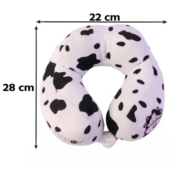 U-Shaped Travel Neck Pillow, Cute Cow Print Soft Plush Pillow for Travel (1 Pc)