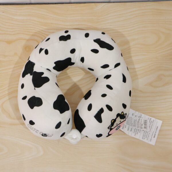 U-Shaped Travel Neck Pillow, Cute Cow Print Soft Plush Pillow for Travel (1 Pc)