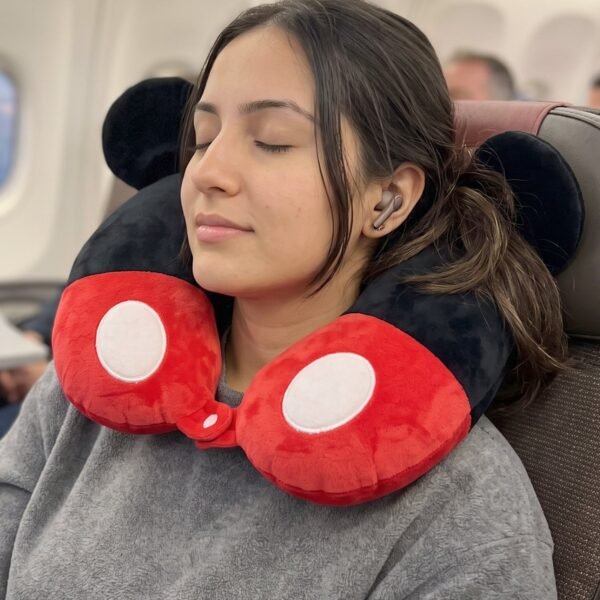 U-Shaped Travel Neck Pillow, Cute Character Soft Plush Pillow with Ears (1 Pc)