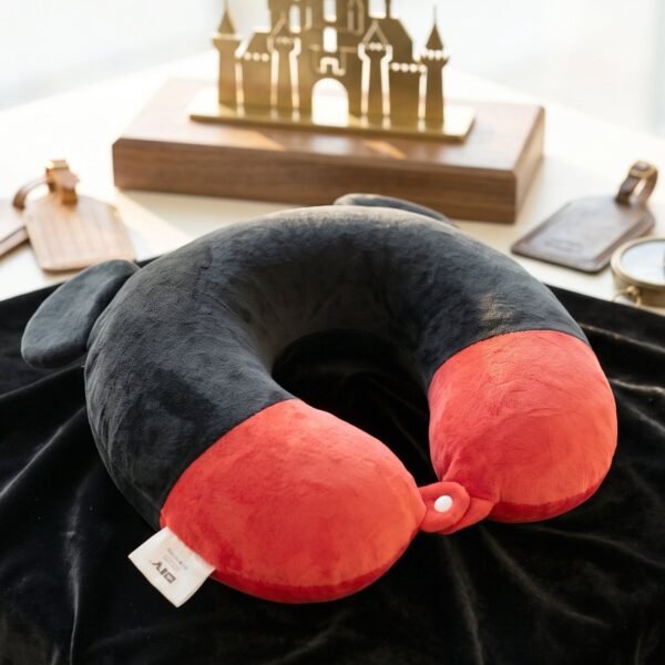 U-Shaped Travel Neck Pillow, Cute Character Soft Plush Pillow with Ears (1 Pc)
