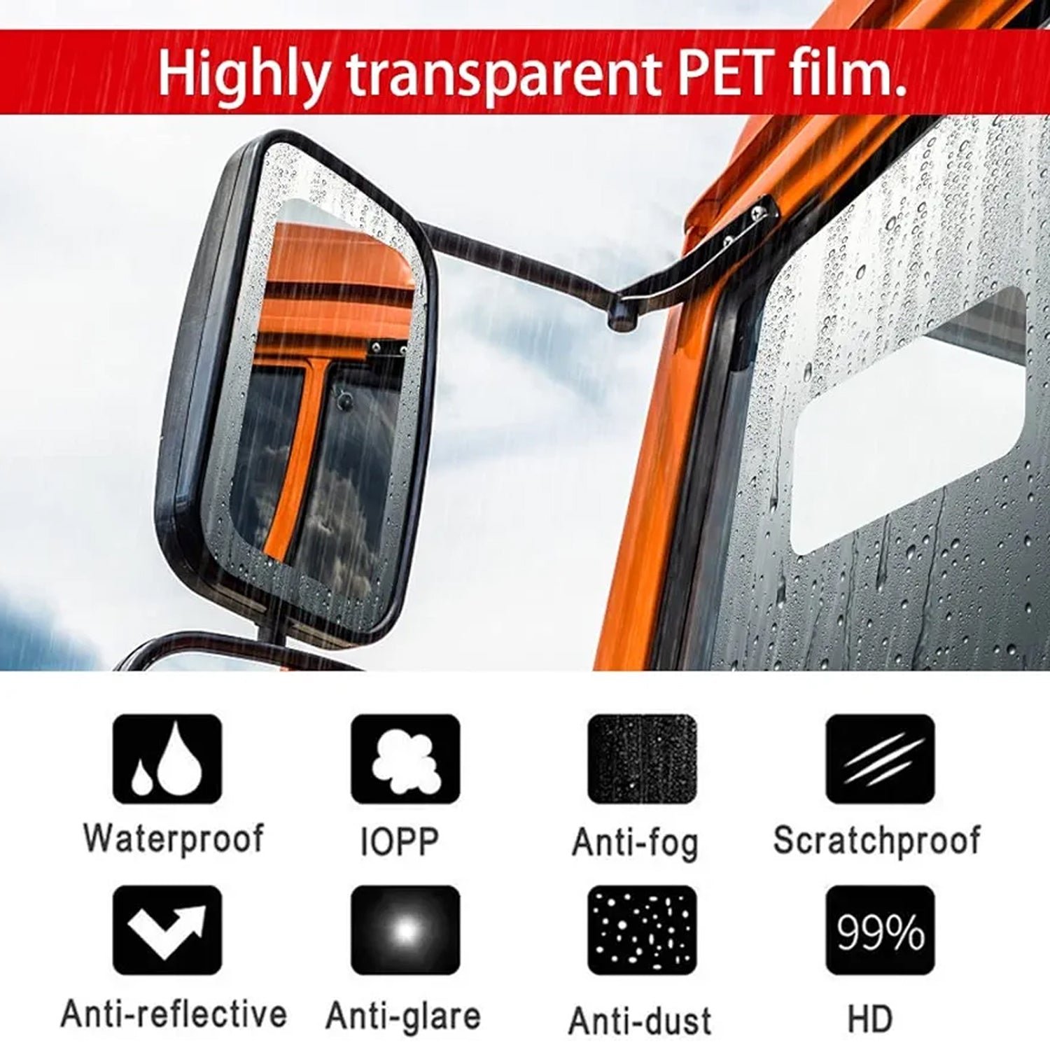 Mirror Protection Film Set – Anti-Fog & Waterproof 2-Piece 20×18 cm