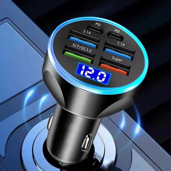 Multi-Port Car Charger – Fast 4 USB Ports for 12V/24V Vehicles