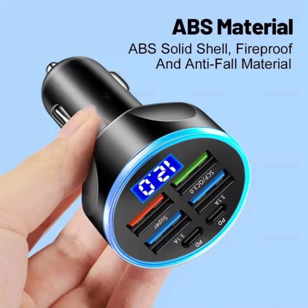 Multi-Port Car Charger – Fast 4 USB Ports for 12V/24V Vehicles