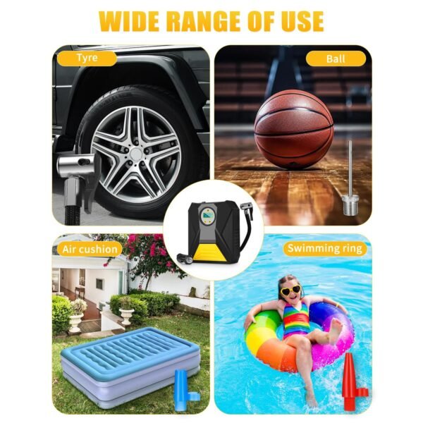 Car Tyre Air Compressor – Mini Digital Portable Pump with LCD