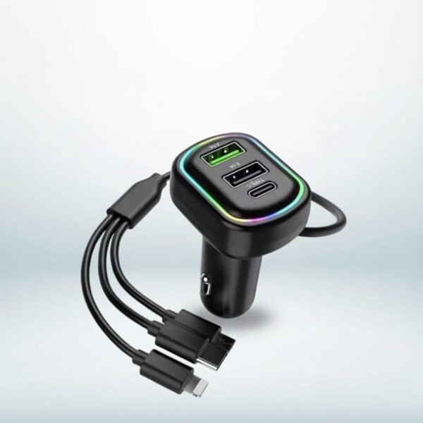 CarUsbCharger-06 RGB Breathing Light Car USB Charger – Multi Port Fast Charging