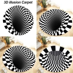 3D Optical Illusion Round Rug – Anti-Skid 60 cm Floor Mat
