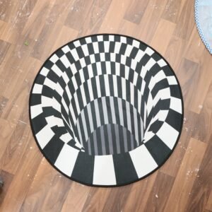 3D Optical Illusion Round Rug – Anti-Skid 60 cm Floor Mat