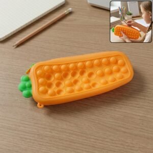 Pop It Silicone Pencil Pouch – Stress-Relieving & Spacious Organizer