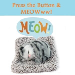 Plush Cat Dashboard Showpiece – Soft Closed-Eye Design