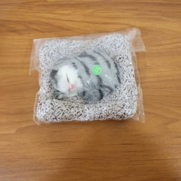 Plush Cat Dashboard Showpiece – Soft Closed-Eye Design