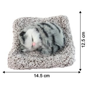 Plush Cat Dashboard Showpiece – Soft Closed-Eye Design