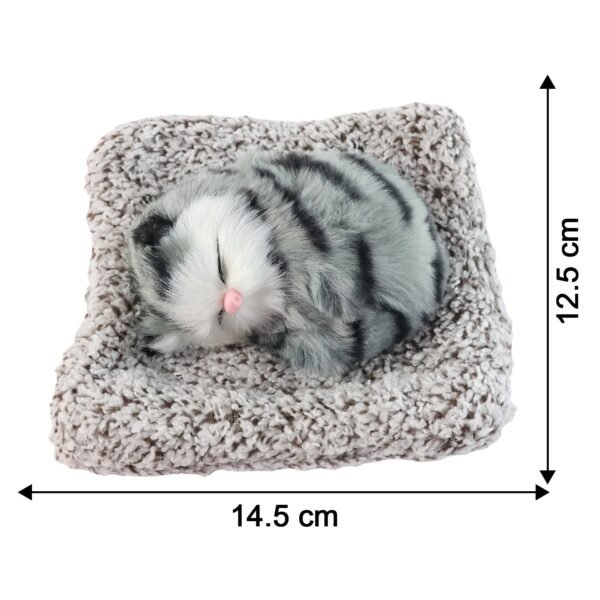 Plush Cat Dashboard Showpiece – Soft Closed-Eye Design