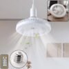 Remote Control Ceiling Fan with Light, E27 Socket LED Lamp Fan for Home (1 Set)