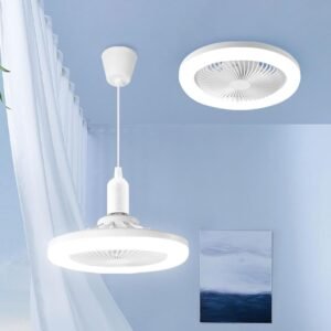 Remote Control Ceiling Fan with Light, E27 Socket LED Lamp Fan for Home (1 Set)