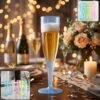 Reusable Plastic Champagne Flutes Wine Glasses Set Assorted Colours (6 Pc Set)