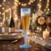 Reusable Plastic Champagne Flutes Wine Glasses Set Assorted Colours (6 Pc Set)