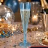 Reusable Plastic Champagne Flutes Wine Glasses Set Assorted Colours (6 Pc Set)
