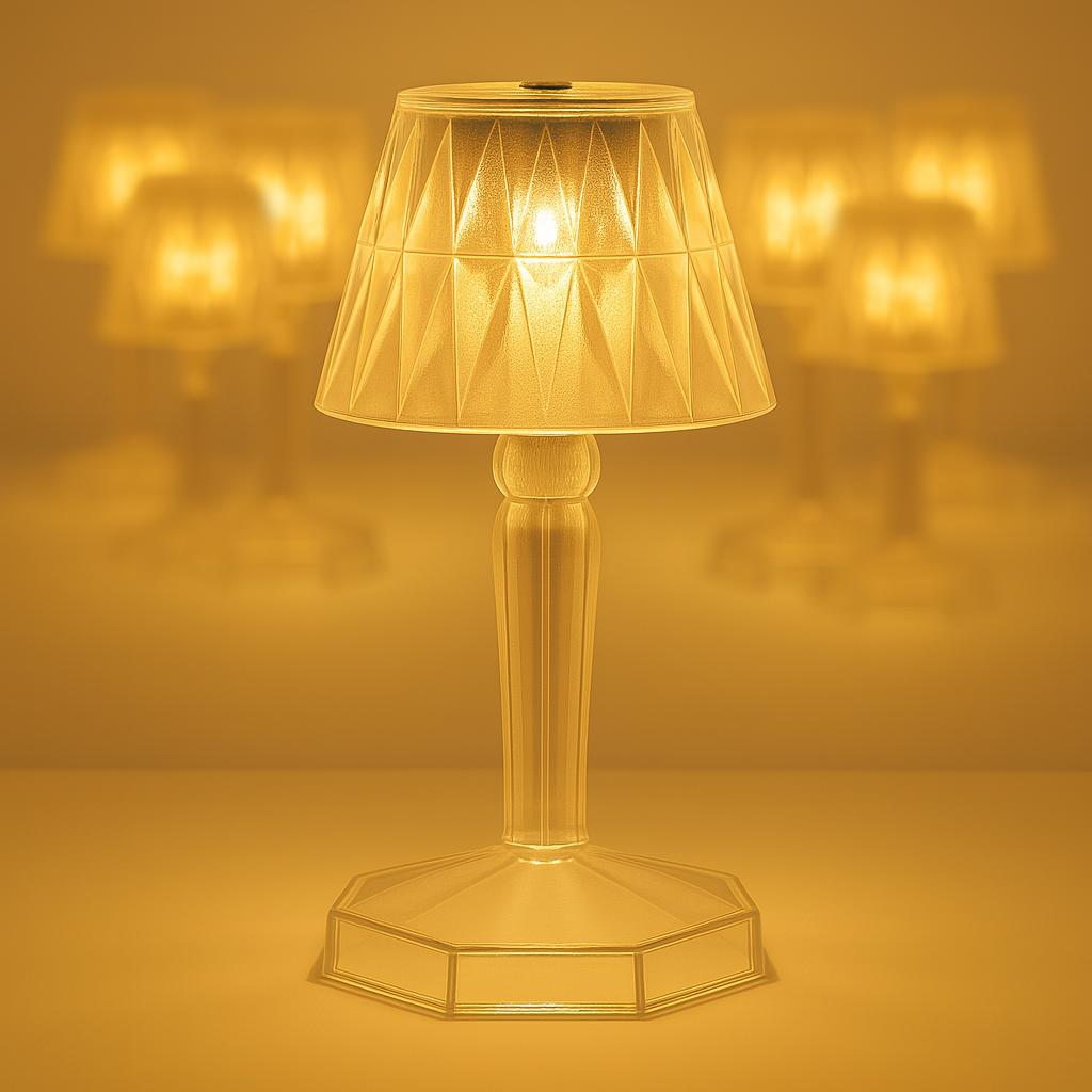 Crystal Table Lamp – Transparent Mini LED Reflection Light | Styleva