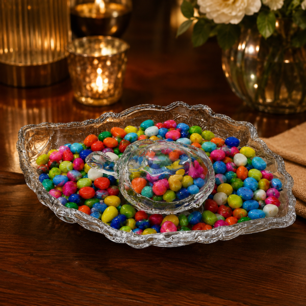 Crystal Glass Turtle with Plate Tray Set for Vastu and Home Decor (2 Pc Set)