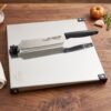 Stainless Steel 2 in 1 Cut and Chop Board with Knife and Sharpener...
