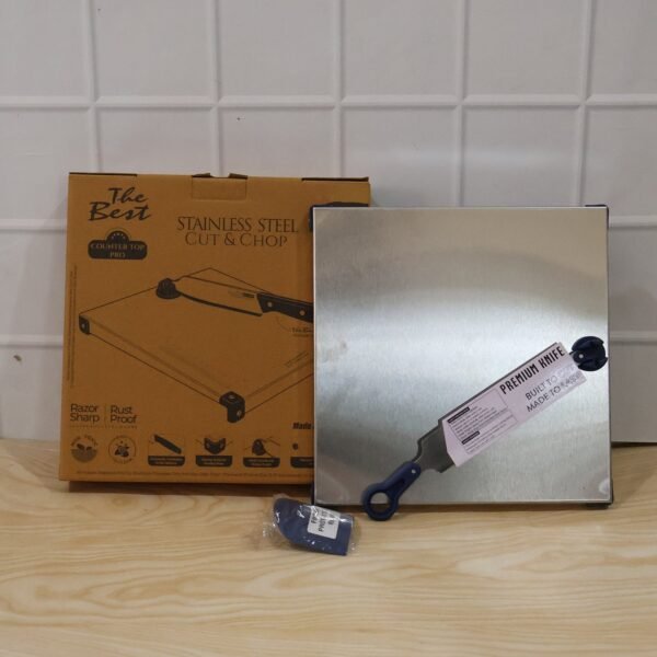 Stainless Steel 2 In 1 Cutting Chopping Board with Knife Finger Gua...