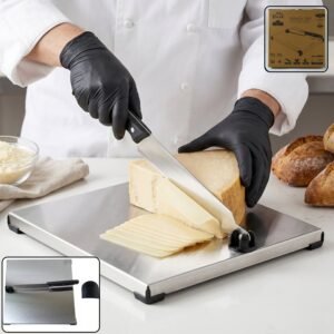 Stainless Steel 2 In 1 Cutting and Chopping Board with Built In Kni...