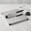 Stainless Steel 2 In 1 Cutting and Chopping Board with Built In Kni...