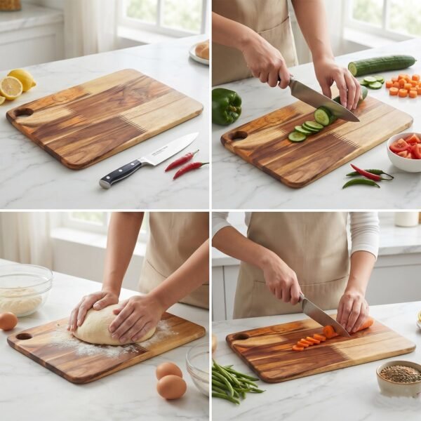Wooden Chopping Board and Cutting Board for Kitchen 10 x 14 Inch (1...