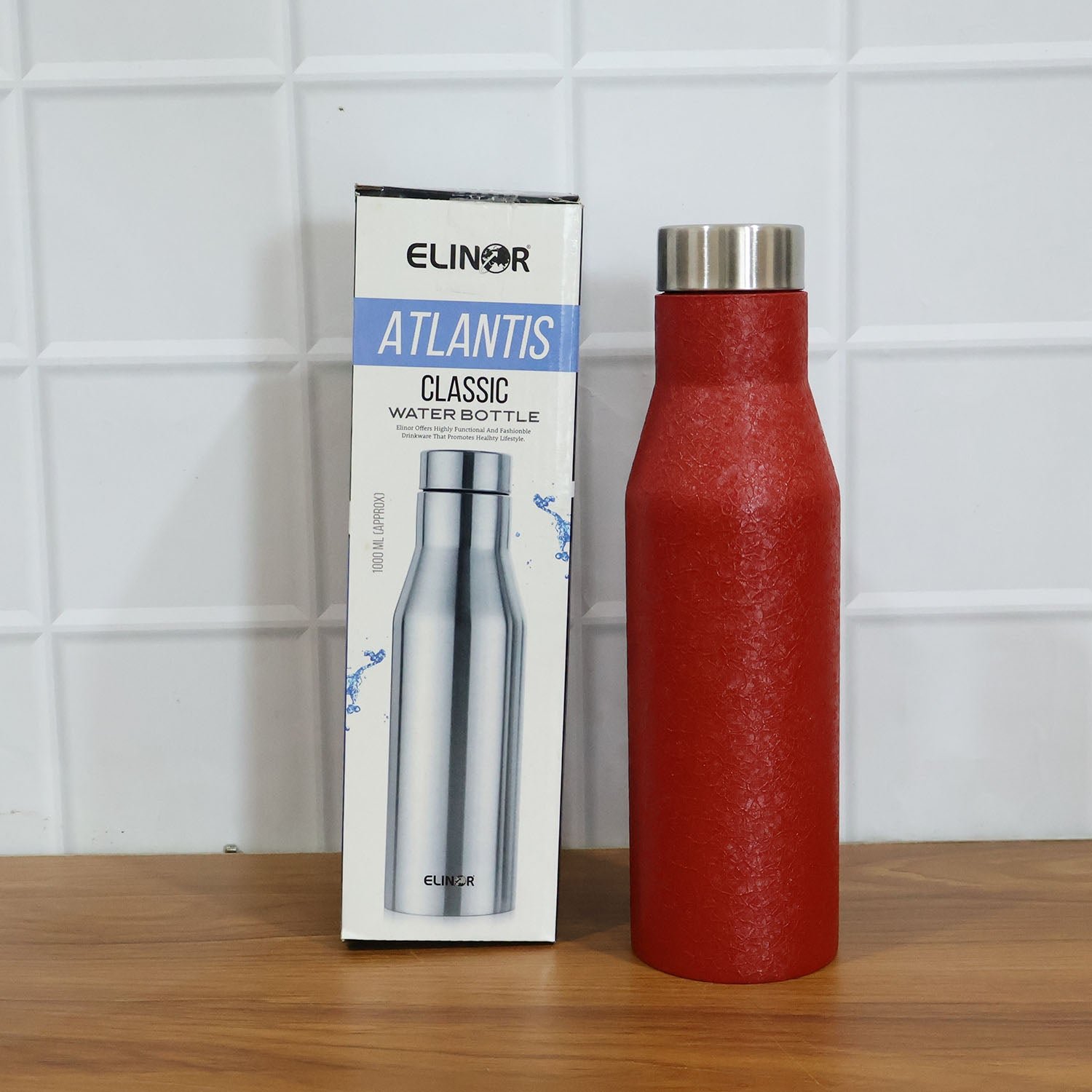 Red Stainless Steel Water Bottle 1000ml – Insulated & Leakproof