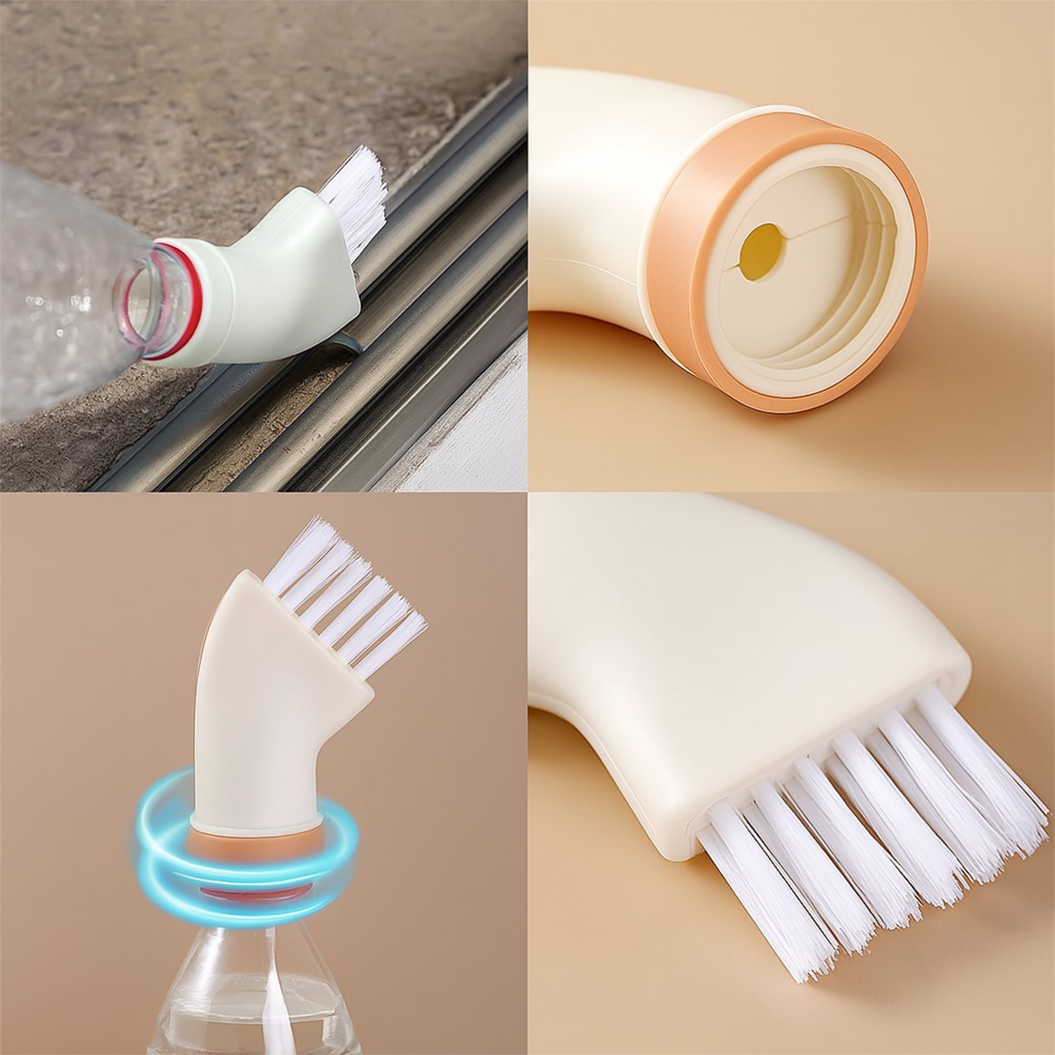 Bottle-Attachable Cleaning Brush – Ergonomic Deep Scrubber