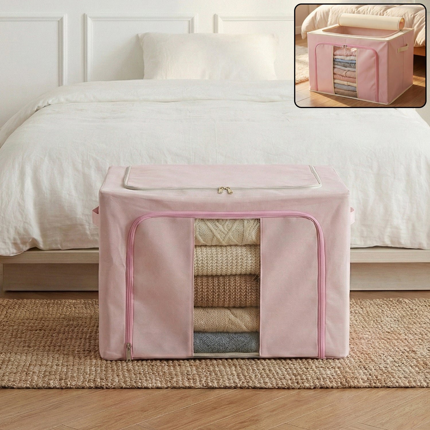Foldable Fabric Clothes Storage Organizer Box - Space-Saving Design