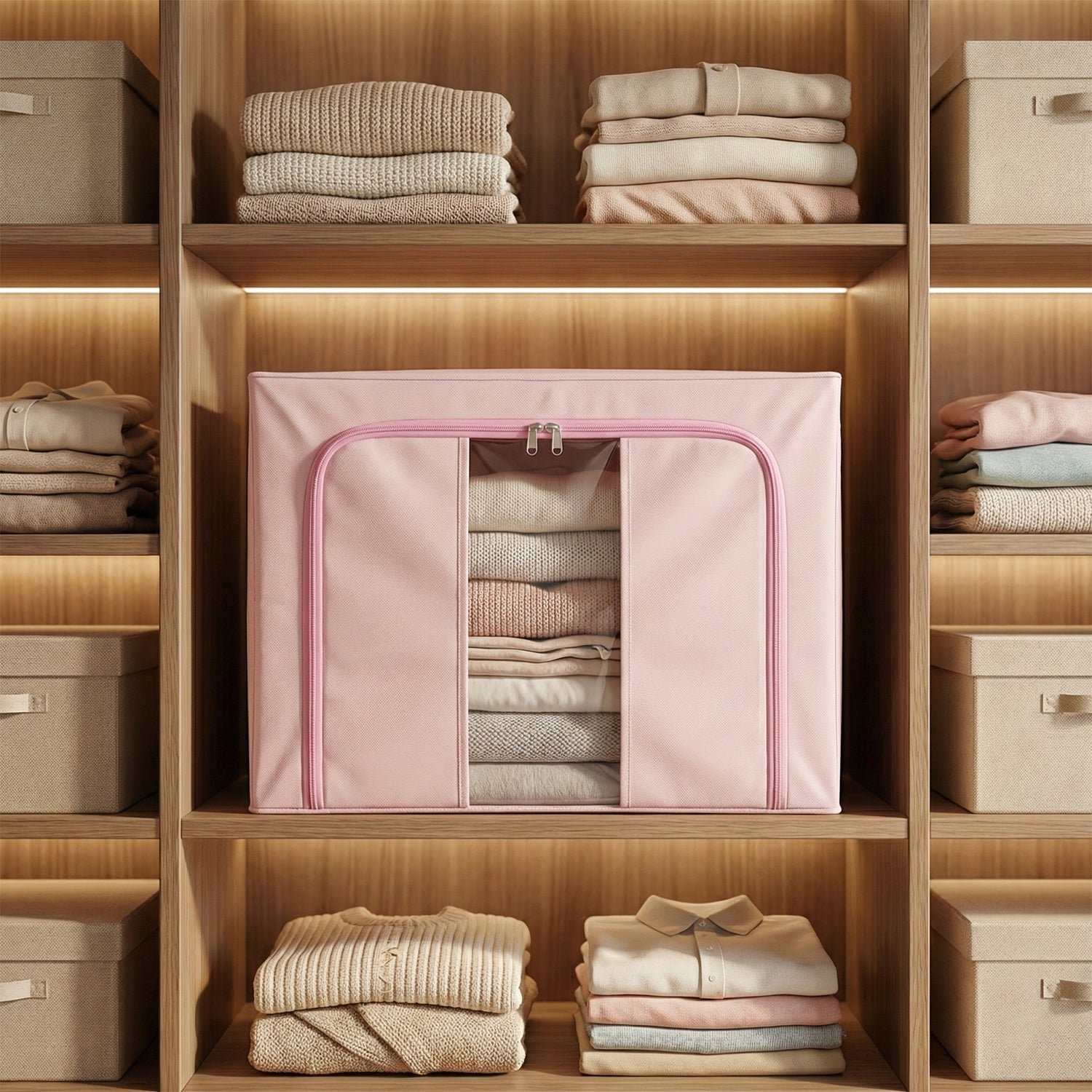 Foldable Fabric Clothes Storage Organizer Box - Space-Saving Design