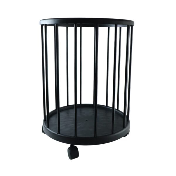Metal Laundry Basket with Wheels, Round Standing Dirty Clothes Hamper (1 Pc)