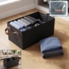 Foldable Cloth Storage Basket with Handle, Collapsible Clothes Organizer (1 Pc / 47x28 Cm)