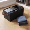 Foldable Cloth Storage Basket with Handle, Collapsible Clothes Organizer (1 Pc / 47x28 Cm)