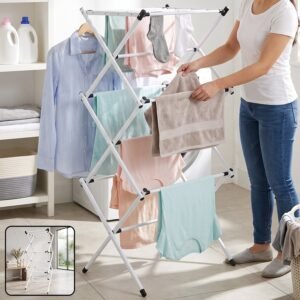 Metal Foldable Clothes Drying Rack – 3 Tier Portable Stand