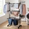 Expandable Garment Rack – 3 Layer Cloth Drying Stand with Wheels
