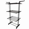 Expandable Garment Rack – 3 Layer Cloth Drying Stand with Wheels