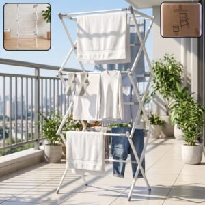 3 Tier Folding Clothes Drying Rack Laundry Cloth Dryer Stand for Ba...